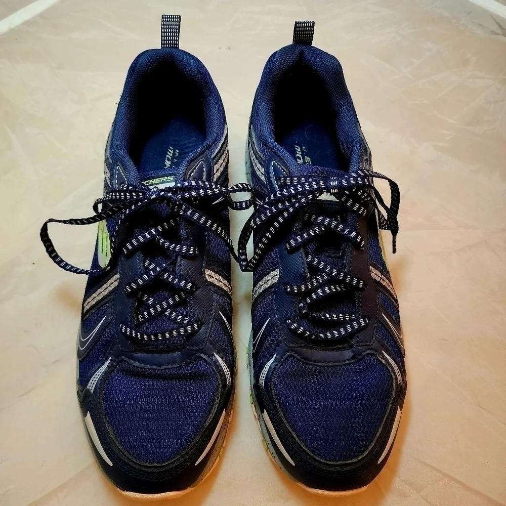 Skecher's Women's 10 Trail Running Shoes Sneakers Navy Grey Athletic Athleisure